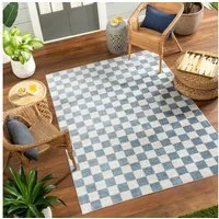 Livabliss Teppich CLEVELAND, rechteckig, Höhe: 6 mm, Maschinenwaschbarer Teppich mit Karomuster, Kurzflor Wohnzimmerteppich