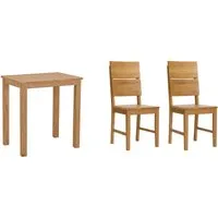 Woodroom Essgruppe Kota, (aus Hevea Massivholz, lackiert, Esstisch 50x70cm mit 2 Stühlen), Stuhl-Set und Tischgruppe für Esszimmer