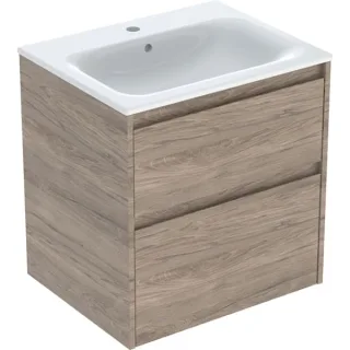 Geberit Renova Plan Set Möbelwaschtisch schmaler Rand, mit Unterschrank, zwei, 504039JR1 504039JR1