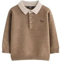 Next Polokragenpullover Strick-Poloshirt mit geknöpftem Kontrastkragen (1-tlg)