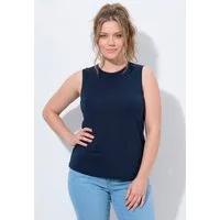 Ulla Popken Longtop Top Rippjersey Slim Rundhals ärmellos