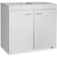 tectake Waschbeckenunterschrank Badezimmerschrank Idris, 2 Fächer, Belastbarkeit 35 kg (60 x 35 x 56 cm) 2 geräumige Fächer