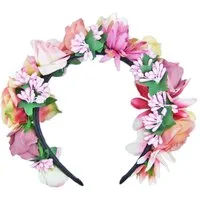 Trachtenland Kostüm Hochwertiger Blumen Haarreif Blumenwiese - Rosa