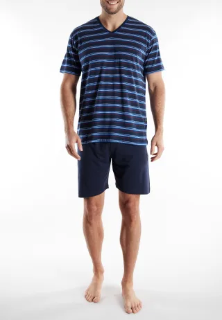 götzburg bodywear - Wäsche Männlich blau-mittel-ringel - Gr. - 48