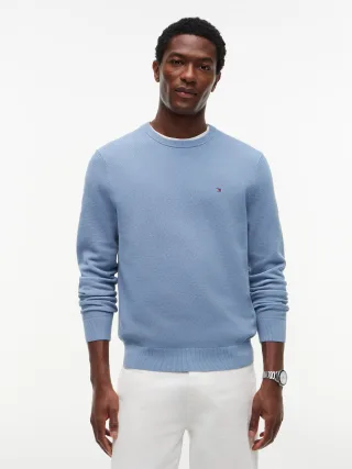 ESSENTIAL STRUCTURE CREW NECK Brisk Blue - Gr. - M