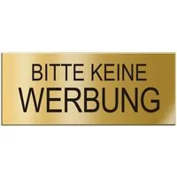 OFFORM DESIGN Hinweisschild Bitte keine Werbung Schild Briefkastenschild 60x25 mm Aluminium