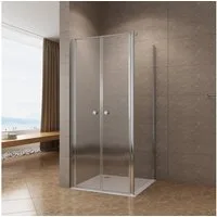 AQUABATOS Eckdusche Eckdusche Duschkabine Eckeinstieg Dusche Pendeltür mit Seitenwand, BxT: 85x75 cm, 6 mm Einscheibensicherheitsglas mit Nanobeschichtung, ebenerdige Montage möglich,rahmenlos,barrierefrei