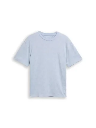 Denim Tom Tailor - Relaxed Fit T-Shirt mit Palmenprint light blue laser palm design - Gr. - XXL