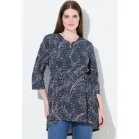 Ulla Popken Longshirt Longshirt A-Linie Rundhals 3/4-Arm Biobaumwolle