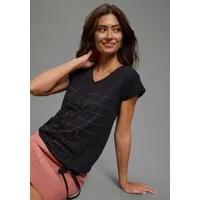 Laura Scott V-Shirt mit Glitzersteinen und Tunnelzug