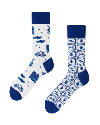 many mornings - Socken blau/weiß - Gr. - 38