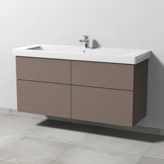 Sanipa 3way Waschtischunterbau zu Villeroy & Boch Subway 2.0 Waschtisch mit 4 Auszügen, Taupe-Matt SP6161T