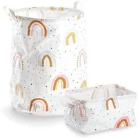 Zeller Present Aufbewahrungskorb Rainbow (Set, 2 St), (Aufbewahrungskorb/Wäschesammler-Set), Canvas