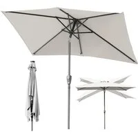 Clanmacy Sonnenschirm Sonnenschirm 140x210cm knickbar Balkonschirm Gartenschirm UV50+ Beige, LxB: 210x140 cm, Stabiler knickbar/für Garten, Balkon, Terasse/Sonnenschutz