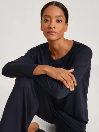 CALIDA - DAMEN Shirt langarm dark lapis blue - Gr. - S