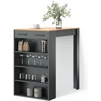 Livinity® Bartisch Regusa, Anthrazit/Goldkraft Eiche/Anthrazit, 67 x 100 cm (1-St)