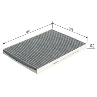 Bosch Aktivkohle-Innenraumfilter Audi Seat Skoda VW 1987432312
