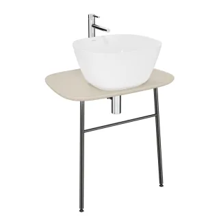 VitrA Plural Waschtischunterbau flach wandgebunden Höhe 66 cm Sandbeige Matt,81030 81030