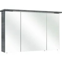 Saphir Spiegelschrank Quickset 328 Badezimmer Spiegelschrank inkl. LED-Beleuchtung, 620LM 115 cm breit, Graphit Struktur quer Nachbildung, inkl. Türdämpfer