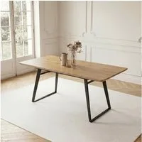 Jiexi Esstisch Esstisch ausziehbar 130-170cm MDF-Platte Eiche mit Metallgestell