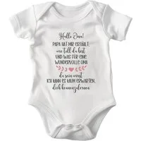 22Feels Kurzarmbody Bio Unisex Babybody Hallo Oma Weiss Strampler Babyparty Geschenk Motiv BIO-Baumwolle - In Deutschland Bedruckt - Niedlicher Print