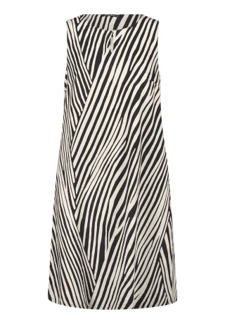Betty Barclay - Leinenkleid schwarz/beige - Gr. - 38