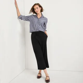 7/8-Hose SPORT KNIT mit weitem Bein, Damen,  Schwarz, Baumwolle, by Lands' End