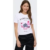 ONLY Kurzarmshirt ONLKITA LIFE S/S TOP BOX JRS Baumwolle, regular fit, Rundhals