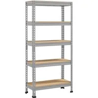 Yaheetech Standregal 70 cm L × 30 cm B × 150 cm H Schwerlastregal, 1-tlg., Kellerregal mit 5 Verstellbaren Ablagen
