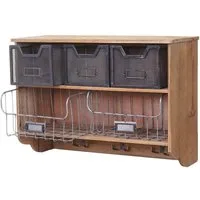 MCW Küchenregal MCW-A43-K, Shabby-Look, 3 Haken, 3 kleine und 2 große Schubladen
