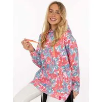 Zwillingsherz Hoodie "Flower Sparkles" farbenfrohes florales Muster, Neondetails, Kapuze, Fronttasche