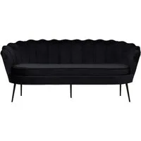 ebuy24 Sofa Nice Sofa 3 Personen velour schwarz.
