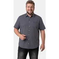 Men Plus Kurzarmhemd Karohemd Halbarm Kentkragen Seersucker Comfort Fit