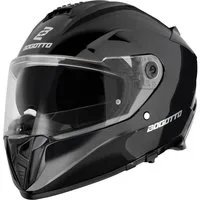 Bogotto Motorradhelm FF122 SVK Solid Helm, vorbereitet für Kommunikationssystem,integriertes Sonnenvisier