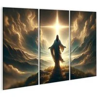 islandburner Leinwandbild Jesus im Sonnenlicht auf Hügel Erlöser