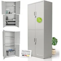 Juskys Aktenschrank abschließbarer Metallschrank, 2 Schlüssel, 3 Einlegeböden für je 45kg