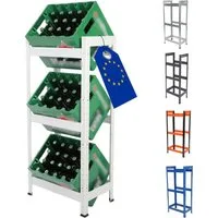 Modo24 Kastenständer Helios Kistenregal Metall, Kellerregal für 2-3 Kisten, Lagerregal, Getränkeregal Stabil Kistenständer Freistehend, Kistenhalter, 5 Farben