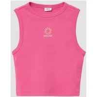 s.Oliver Muskelshirt T-Shirt Slim-Fit-Top aus Rippware mit Stickerei