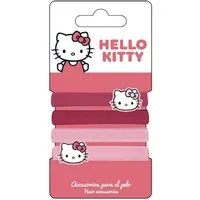 Cerda Haargummi Hello Kitty Haargummi Set – 4 Zopfgummis mit süßem Motiv-Anhänger, 4-tlg.