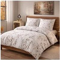 Buymax Bettwäsche Almira, Biber, 2 teilig, Bettwäsche-Set Bett- und Kopfkissenbezug mit Reißverschluss 135x200 cm