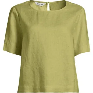 Premium Reinleinen-Schlupfbluse für Damen, Damen, size: regular, Grün, by Lands' End