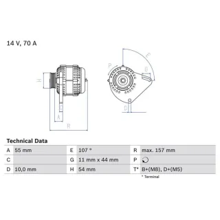 Bosch Lichtmaschine Fiat Lancia 0986080490