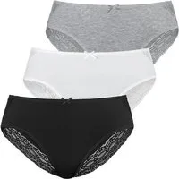 Vivance Jazz-Pants Slips (3er-Pack) aus elastischer Baumwolle mit floraler Spitze