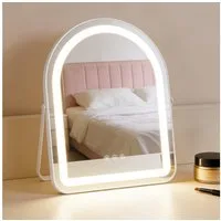 Nettlife Schminkspiegel LED 50x40/35×45CMHollywood Style Tischspiegel 3 Lichtmodi Touch-Sensor, LED Vanity Mirror Klein Kosmetikspiegel mit Licht Tischspiegel Dimmbar