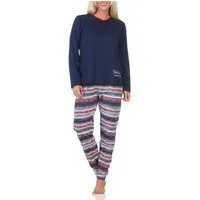 Normann Pyjama Normann Damen langarm Schlafanzug Pyjama in wunderschöner Optik
