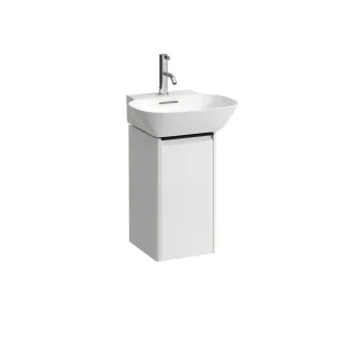 LAUFEN Waschtischunterschrank BASE 296x277x515 1 Tür Scharn. re Griff schwarz f.WT H815301 weiß matt H4030141102601