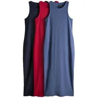 The Set Maxikleid The Set geripptes Maxikleid, 3er-Pack (3-tlg)