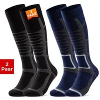 sockenkauf24 Skisocken Ski Strümpfe Herren & Damen Ski Socken lang Atmungsaktiv (2-Paar)