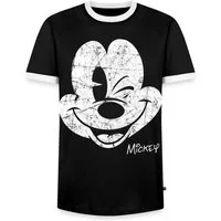 Spreadshirt T-Shirt Mickey & Minnie Retro Mickey Mouse Zwinkernd Männer Kontrast T-Shirt (1-tlg)