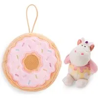 Nici Kuscheltier Theodor & Friends GREEN, Einhorn Sweety Rainbow 10 cm, in Donut mit Loop